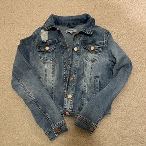 Distressed jean jacket
